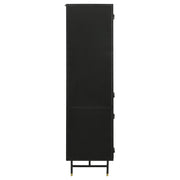 Gabinete de almacenamiento alto de metal Santiago de 4 puertas, negro mate
