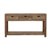 Consola Esther de madera de sheesham natural con 3 cajones