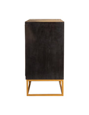 Gabinete de almacenamiento con acento de madera de 2 puertas y 40 pulgadas Zara en nogal negro