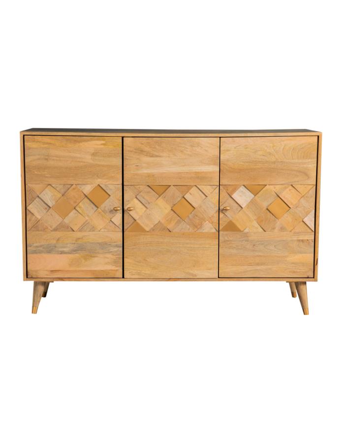 Alyssum 3-Door Mango Wood Accent Cabinet Natural
