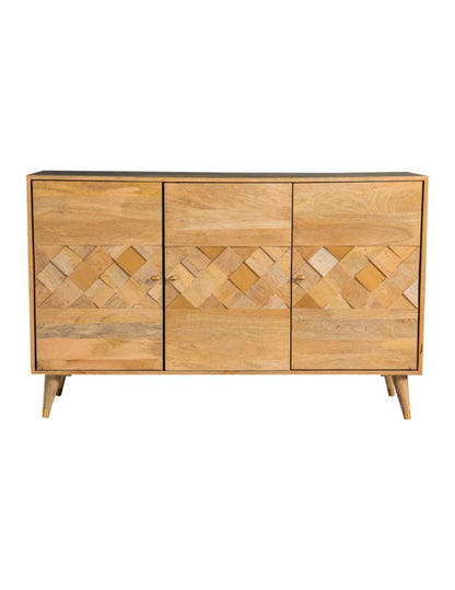 Alyssum 3-Door Mango Wood Accent Cabinet Natural
