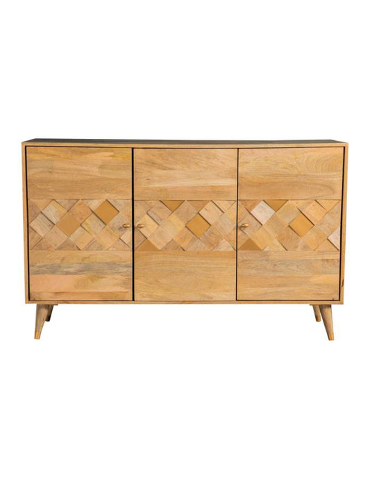 Alyssum 3-Door Mango Wood Accent Cabinet Natural