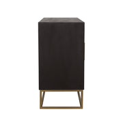 Gabinete de almacenamiento con acento de madera de 2 puertas y 57 pulgadas de Zara en nogal negro