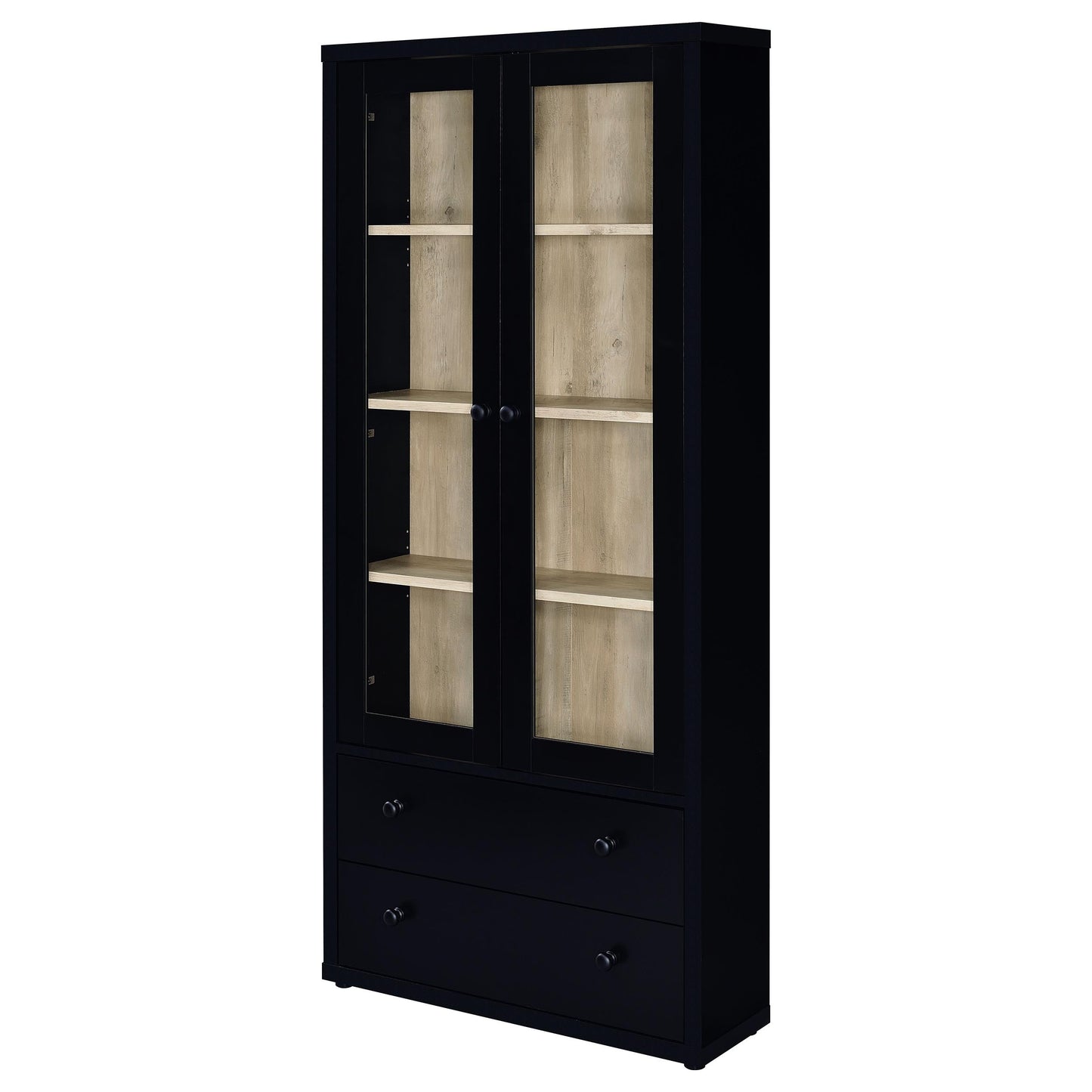 Hawthorne 4-shelf Glass Door Tall Cabinet with Drawers