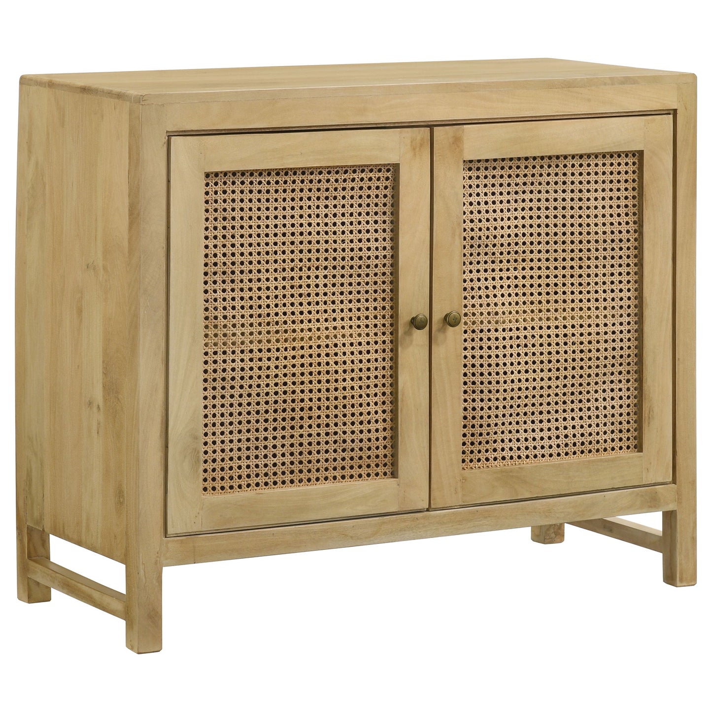 Gabinete decorativo de madera de 3 puertas Zamora con caña tejida natural