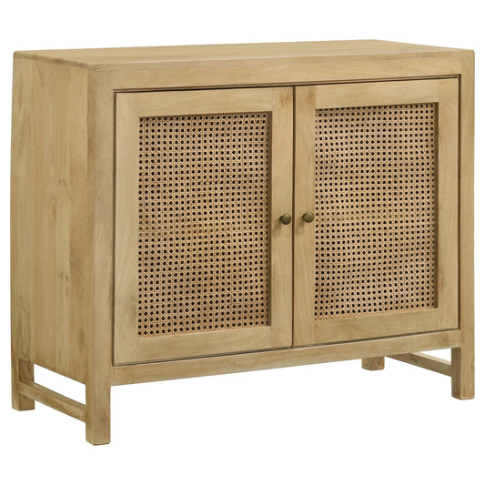 Gabinete decorativo de madera de 3 puertas Zamora con caña tejida natural