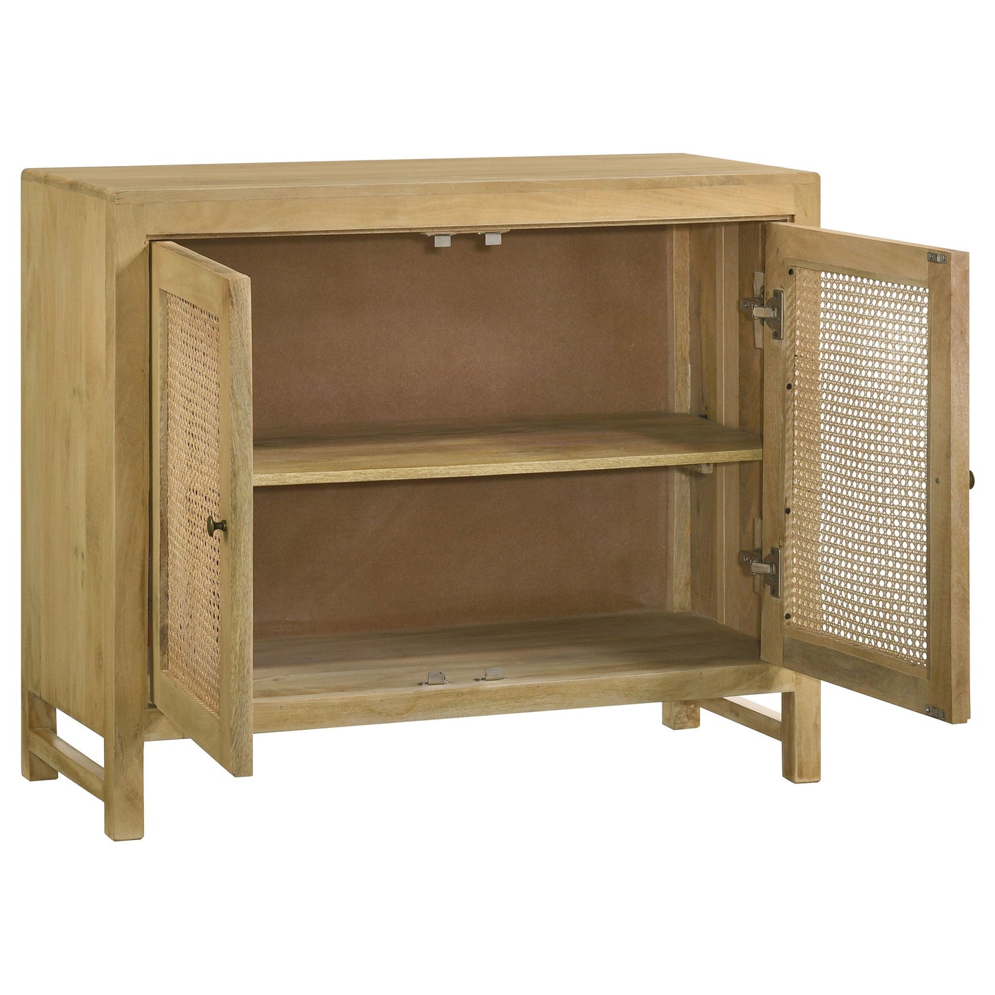 Gabinete decorativo de madera de 3 puertas Zamora con caña tejida natural
