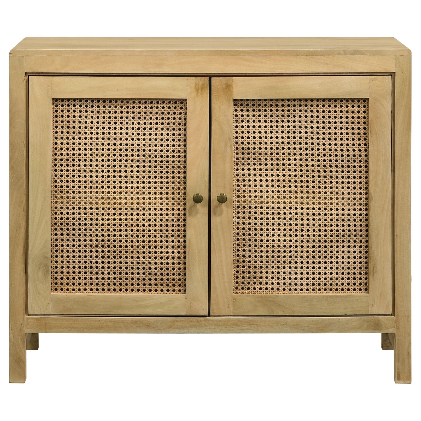 Gabinete decorativo de madera de 3 puertas Zamora con caña tejida natural