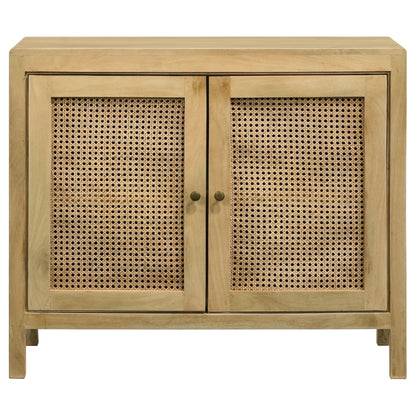 Gabinete decorativo de madera de 3 puertas Zamora con caña tejida natural
