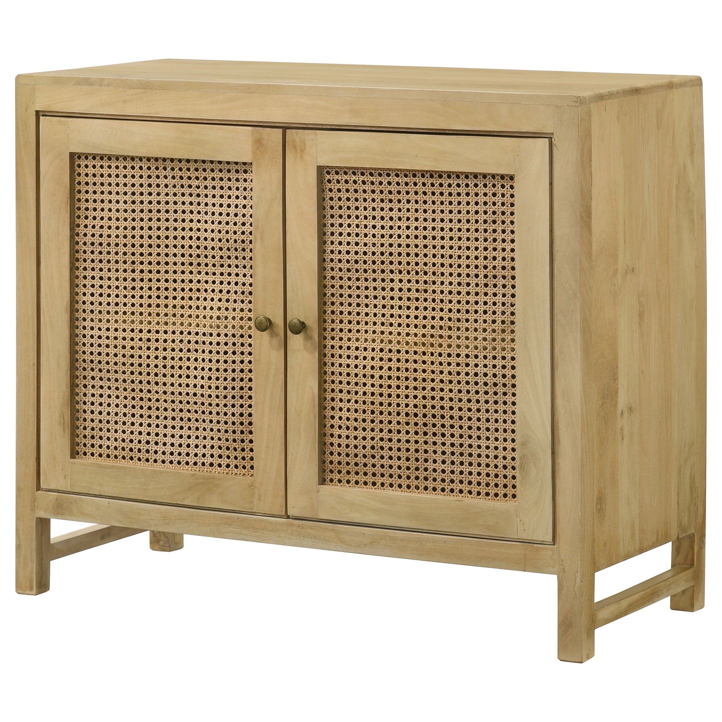 Gabinete decorativo de madera de 3 puertas Zamora con caña tejida natural