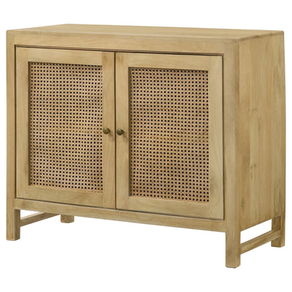 Gabinete decorativo de madera de 3 puertas Zamora con caña tejida natural
