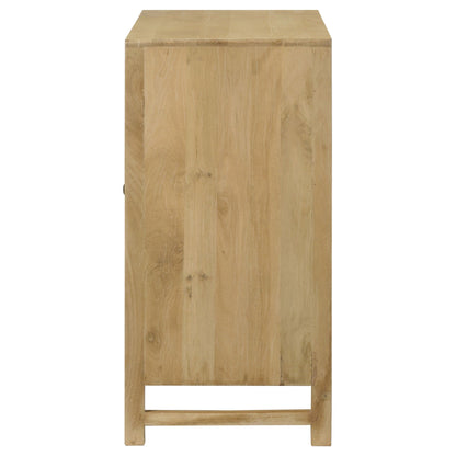 Gabinete decorativo de madera de 3 puertas Zamora con caña tejida natural