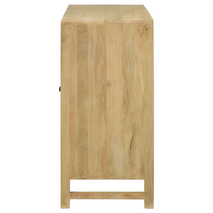 Gabinete decorativo de madera de 3 puertas Zamora con caña tejida natural
