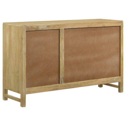 Gabinete decorativo de madera de 3 puertas Zamora con caña tejida natural