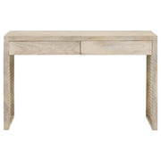 Consola de entrada de madera con dos cajones Rickman, lavada en blanco