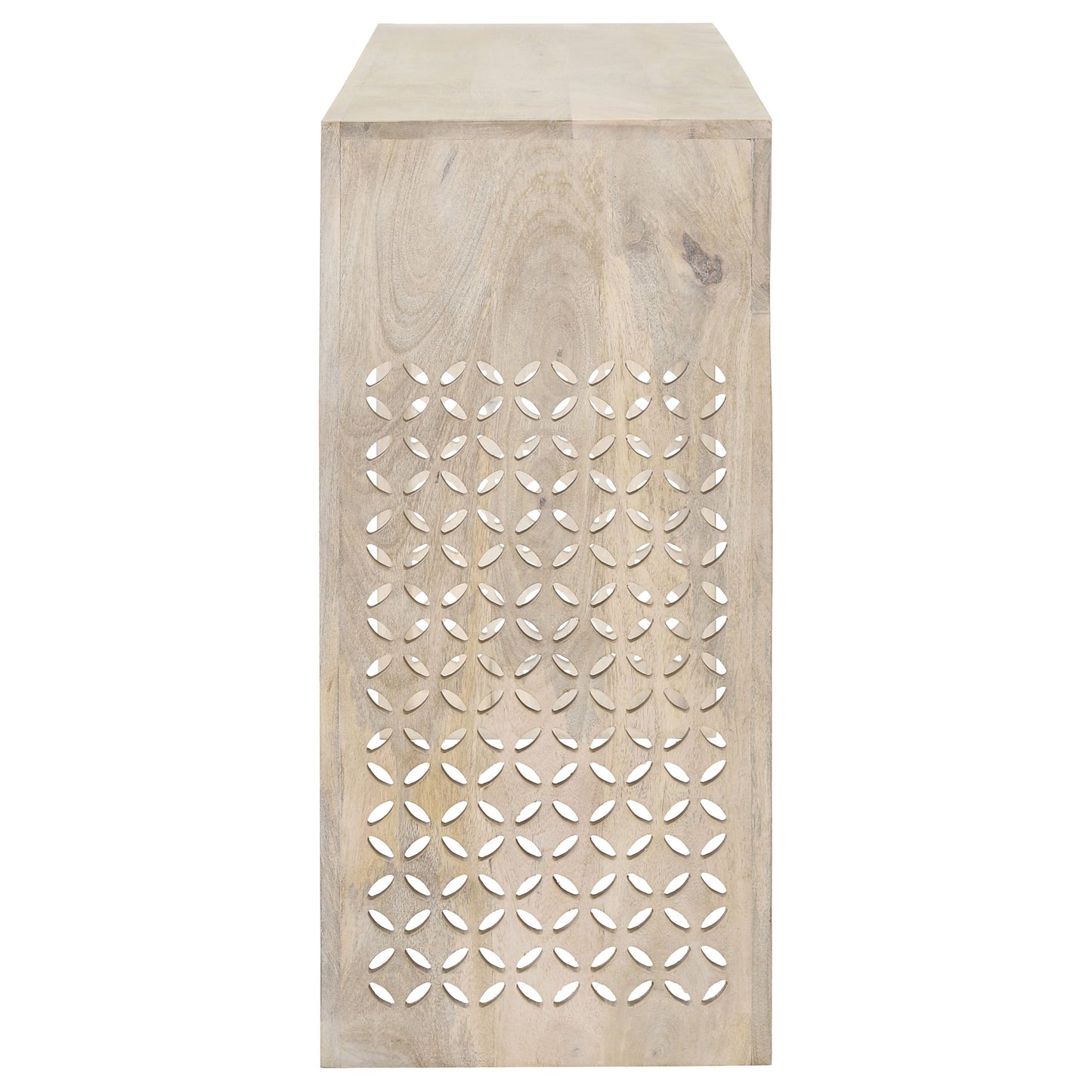 Consola de entrada de madera con dos cajones Rickman, lavada en blanco