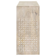 Consola de entrada de madera con dos cajones Rickman, lavada en blanco
