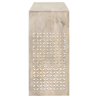 Consola de entrada de madera con dos cajones Rickman, lavada en blanco