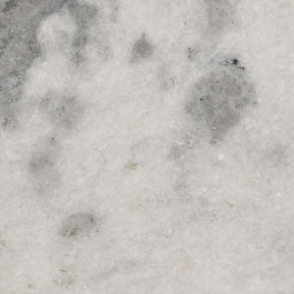 Mesa redonda de mármol Malthe con acento lateral blanco y dorado antiguo