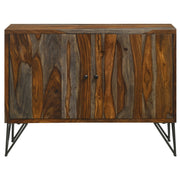 Gabinete auxiliar de almacenamiento de madera de sheesham de dos puertas Macon, gris
