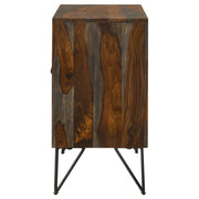 Gabinete auxiliar de almacenamiento de madera de sheesham de dos puertas Macon, gris