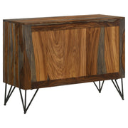 Gabinete auxiliar de almacenamiento de madera de sheesham de dos puertas Macon, gris