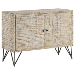 Eileen 2-door Wood Storage Accent Cabinet White Washed