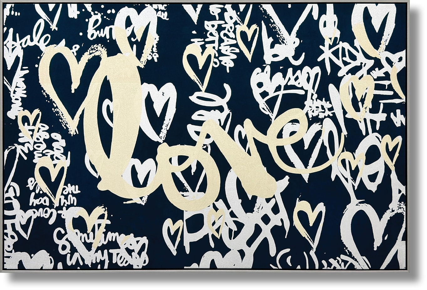 ''Urban Graffiti Love Script'' Suede Canvas w/ Metallic