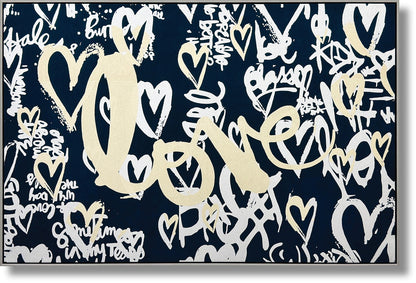 ''Urban Graffiti Love Script'' Suede Canvas w/ Metallic