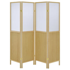Biombo plegable Shoji de 4 paneles Mattison, color natural
