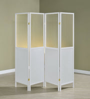Biombo plegable Shoji de 4 paneles Mattison, color natural
