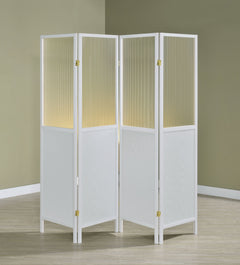 Biombo plegable Shoji de 4 paneles Mattison, color natural