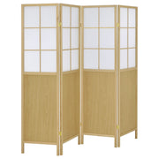 Biombo plegable Shoji de 4 paneles Edwards, color natural