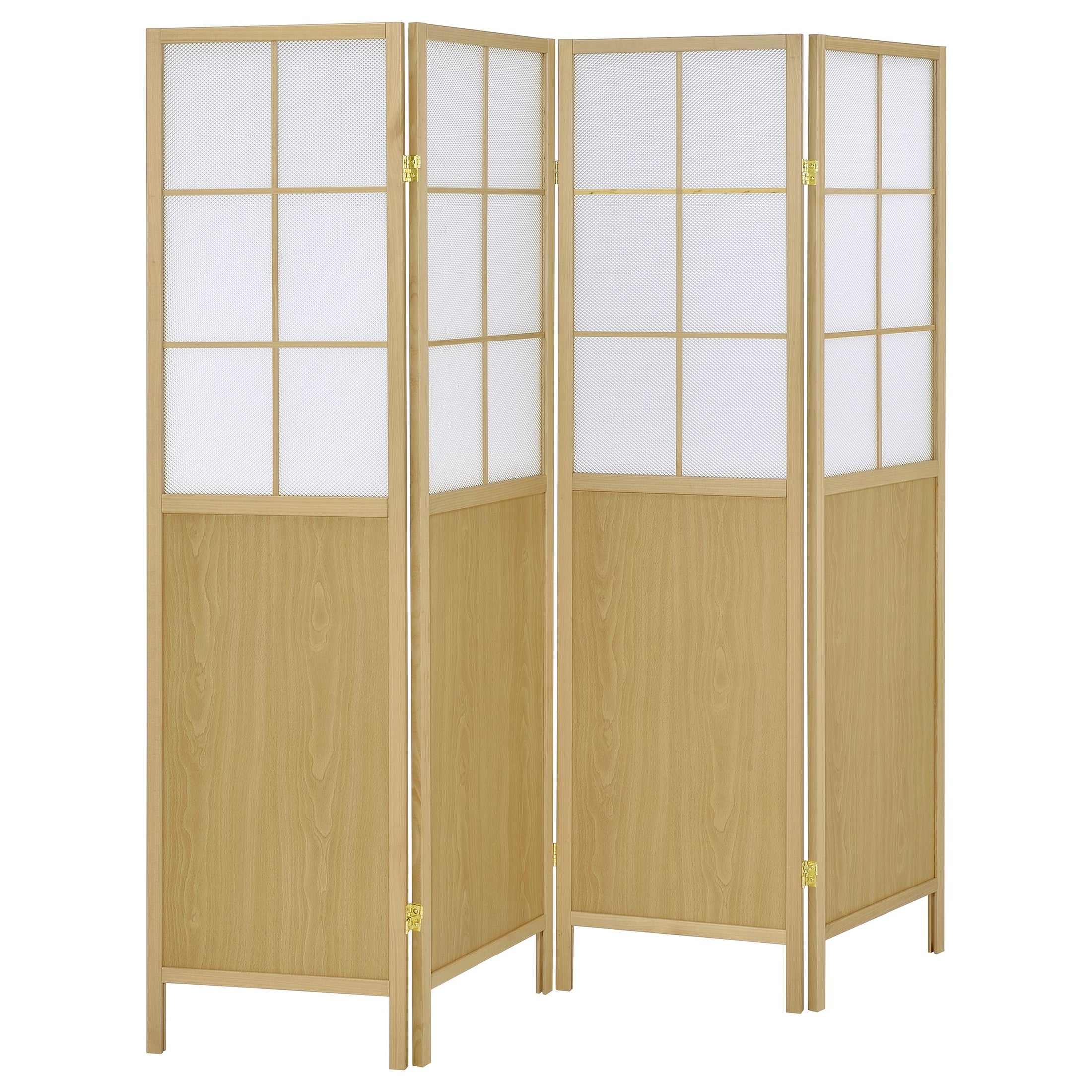 Biombo plegable Shoji de 4 paneles Edwards, color natural