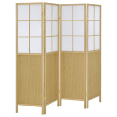 Biombo plegable Shoji de 4 paneles Edwards, color natural
