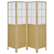 Biombo plegable Shoji de 4 paneles Edwards, color natural