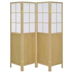 Biombo plegable Shoji de 4 paneles Edwards, color natural