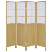 Biombo plegable Shoji de 4 paneles Edwards, color natural