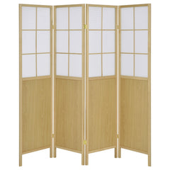 Biombo plegable Shoji de 4 paneles Edwards, color natural