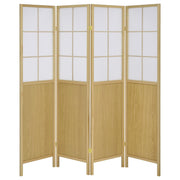 Biombo plegable Shoji de 4 paneles Edwards, color natural