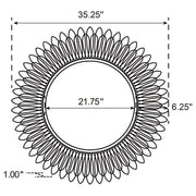 Espejo de pared Toscana Sunburst dorado de 35 x 35 pulgadas