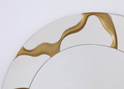 Espejo de pared redondo estilo Kintsugi Dorinda de 36 x 36 pulgadas, dorado
