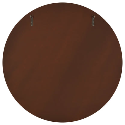 Espejo de pared Dexter de 40 x 40 pulgadas con marco de láminas redondo, color marrón