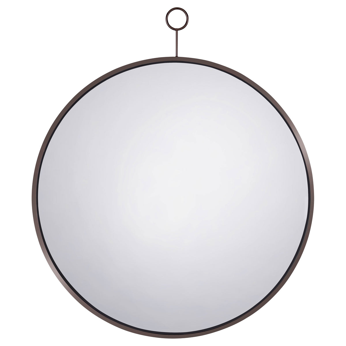 Espejo de pared redondo Gwyneth de 30 x 35 pulgadas en níquel negro