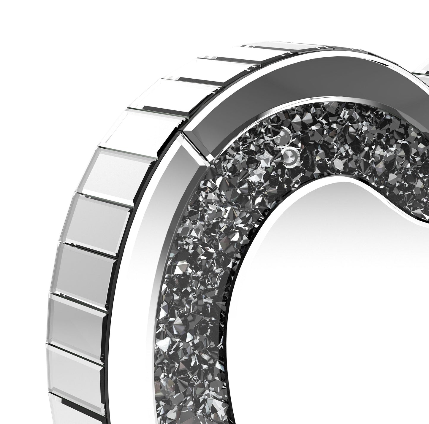 Espejo de tocador Euston en forma de corazón plateado