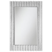 Espejo de pared de cristal acrílico Aideen de 32 x 47 pulgadas, plateado
