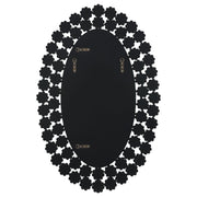 Espejo de pared ovalado Colleen de 31 x 47 pulgadas con flores de cristal plateadas
