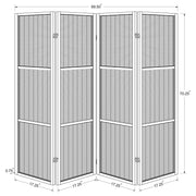 Biombo plegable Browning de 4 paneles de bambú en color nogal