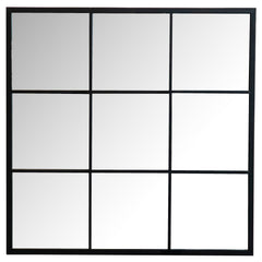 Quetzal 35 x 35 Inch Square Window Pane Wall Mirror Black