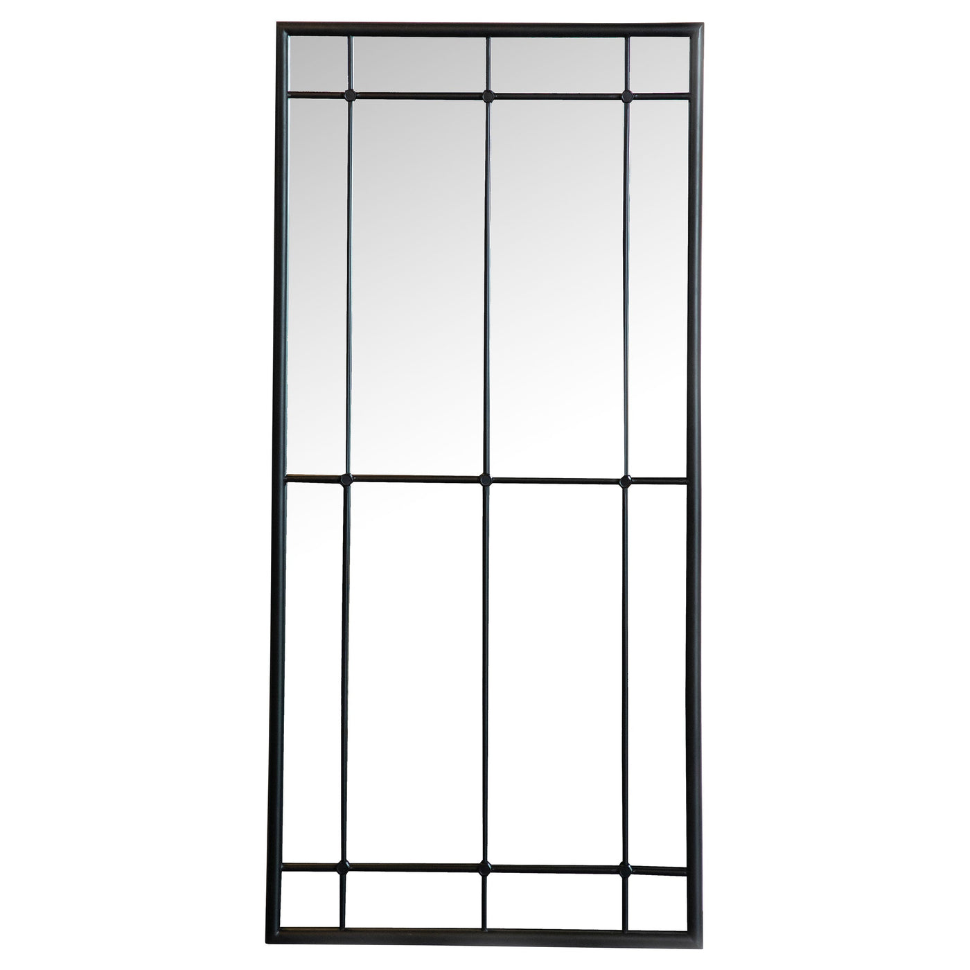 Espejo de pared o piso Annetta de 24 x 52 pulgadas con ventana, color negro